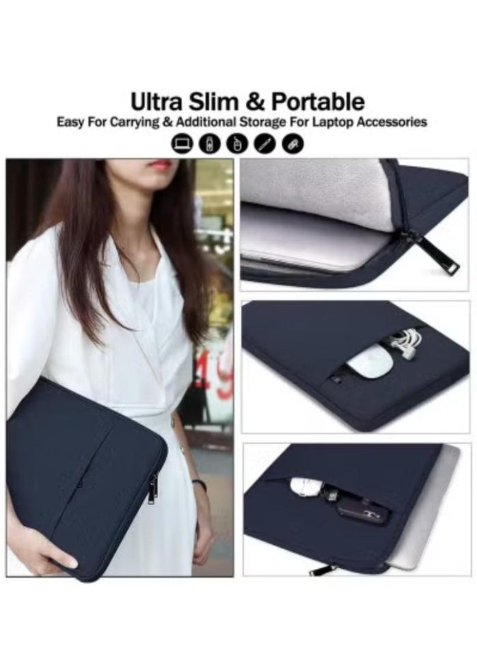 Arabest Laptop Bag Sleeve Compatible with MacBook Air 13 inch M2 M3 A3113 A2681 2010-2023 M1 A2337 M2 A2179 A1932, Pro M2 A2338 M1 A2289 A2251 A2159 A1989 A1706 A1708 (13.3 Inch)（Dark blue） - Image 2