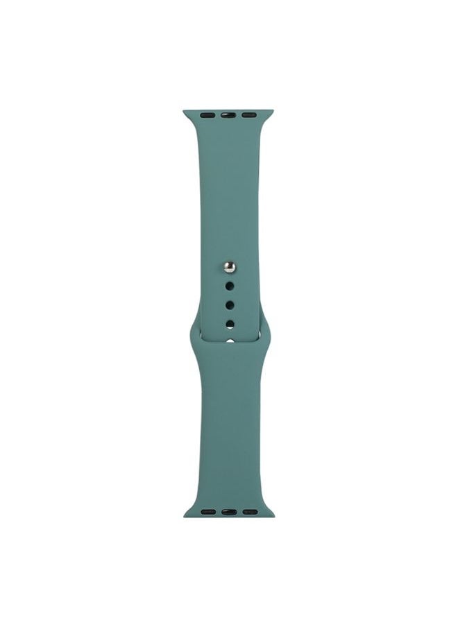 Generic - Replacement Strap For Apple Watch Ultra 49mm&Watch Ultra 2 49mm / Series 9&8&7 45mm / SE 3&SE 2&6&SE&5&4 44mm / 3&2&1 42mm Silicone Watch Band, Long Section Men Pine Needles Green - Image 1