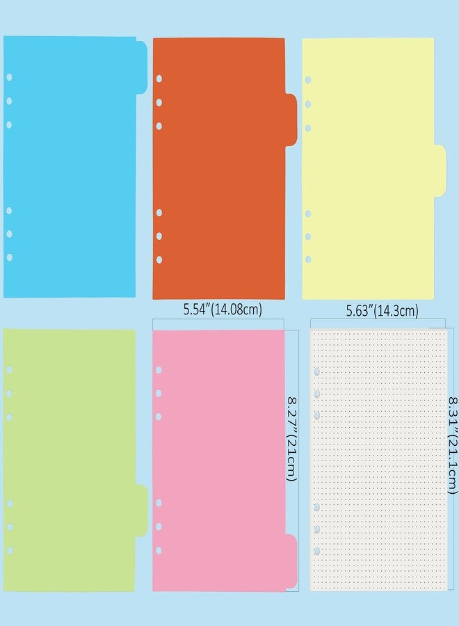 Harphia A5 6 Holes Binder Refill Value Set, 90 Sheets Dotted Planner Insert, 5 Sheets Binder Divider Paper, Today Bookmark Ruler With Inch Scale, Translucent Zippered Bag, Pvc Card Bag, 160Pcs Colorful Index - Image 4