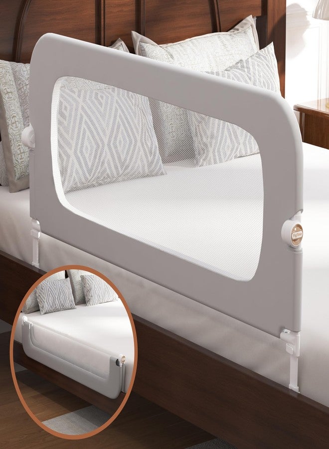 FigTime Bed Rail for Toddlers, Baby Bed Rail Guard for Kids, Toddler Bed Rails with Reinforced Anchor Fit, Height Adjustable & Foldable Bed Rail Guard for Twin, Full, Queen & King Beds (Grey, 48IN) - Image 1