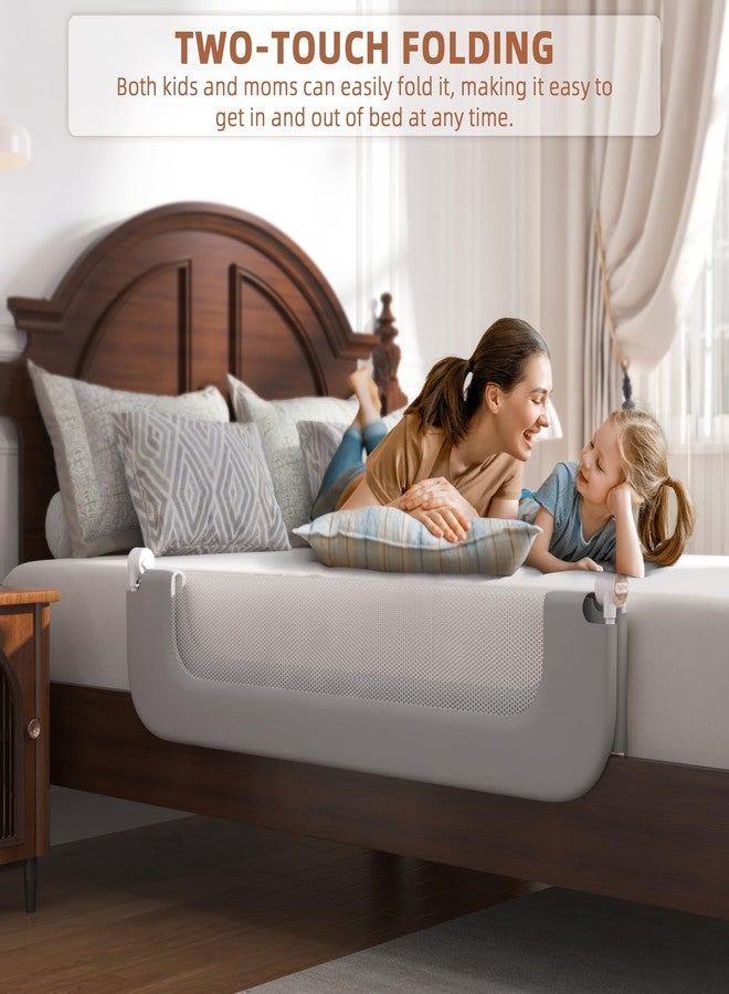 FigTime Bed Rail for Toddlers, Baby Bed Rail Guard for Kids, Toddler Bed Rails with Reinforced Anchor Fit, Height Adjustable & Foldable Bed Rail Guard for Twin, Full, Queen & King Beds (Grey, 48IN) - Image 2