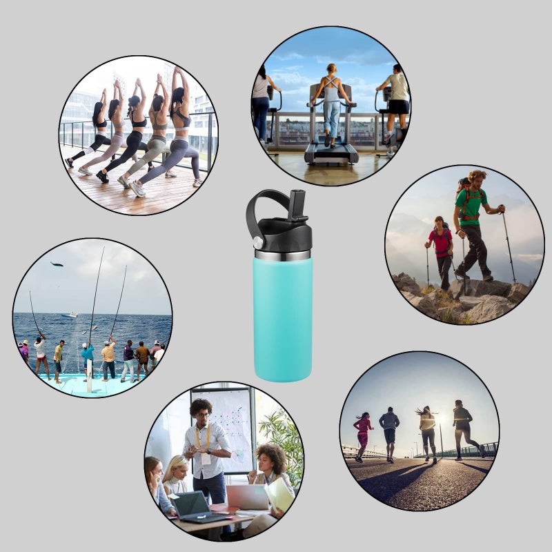 DBIW Straw Lid Compatible with 12 16 18 32 40 oz Wide Mouth Hydroflask, Lids with Straws for Water Bottle Accessories, Replacement Straw Cap with Flex Handle for Hydro Flask, Black - Image 5