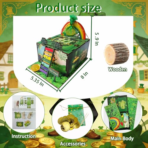Vecacosic Thicked Wood Leprechaun Trap Kit for Kids Funny Catch A Leprechaun Kit St Patricks Day DIY Leprechaun Trap Kits for Classroom St Patricks Day Kids Good Luck Gifts Leprechaun Traps - Image 3