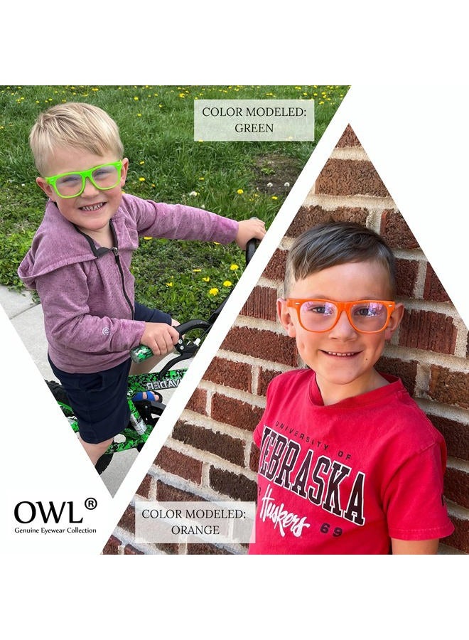 OWL 3 Pairs Kids Clear Lens Sunglasses Flower Red Turquoise Purple - Image 5