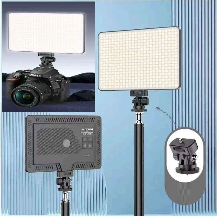 FKU PLOKAMA U480 RECHARGEBLE 20W Built-in 5000mAh Stepless Dimmable 2700-5700K LED Professional Photography Fill Light with JMARY MT49 Light Stand Tabletop C Clamp Desk Mount Table Stand for Photography - Image 4