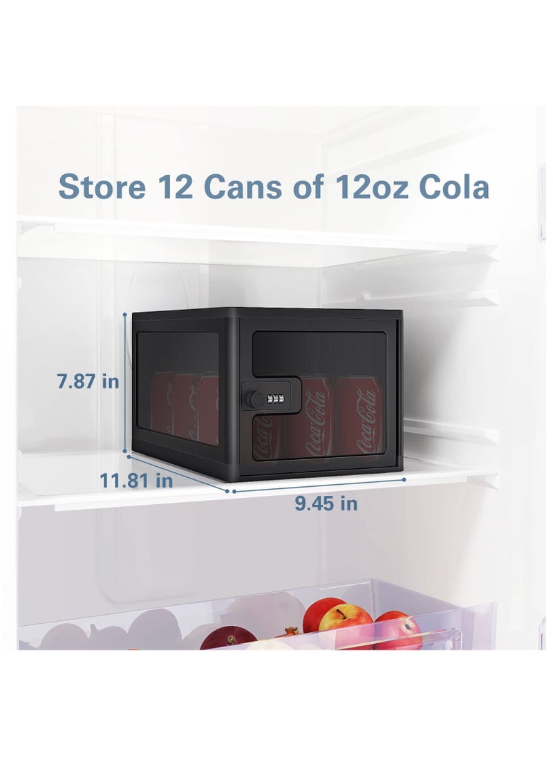Excefore - Lock Box for Safe Medicine Storage, Lockable Storage Box Medicine Lock Box, Lock Boxes for Personal Items, Safe Box with Lock Refrigerator Lock Box, Combination Lock Box with Code, Black - Image 1