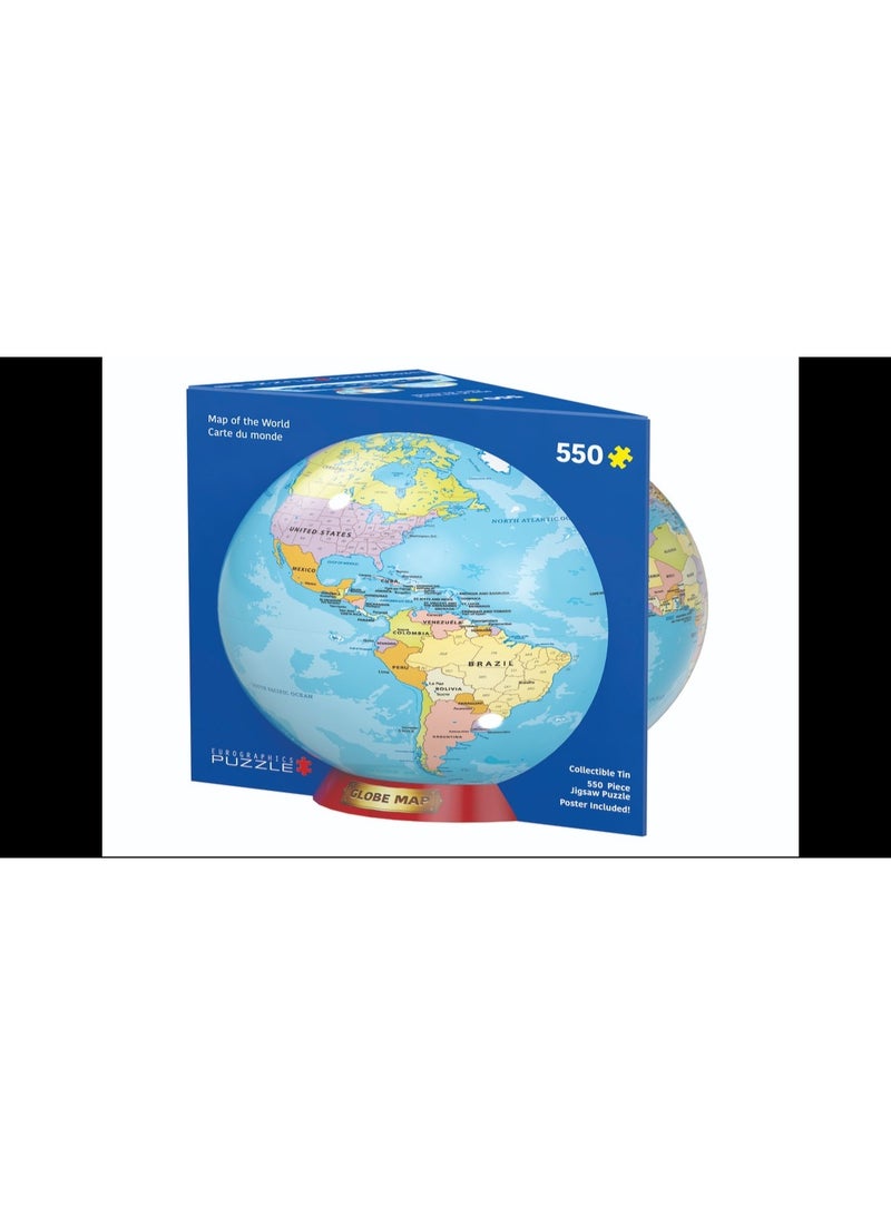 يورو جرافيكس لغز خريطة الكرة الأرضية من يوروجرافيكس، مكون من 550 قطعة - Image 1