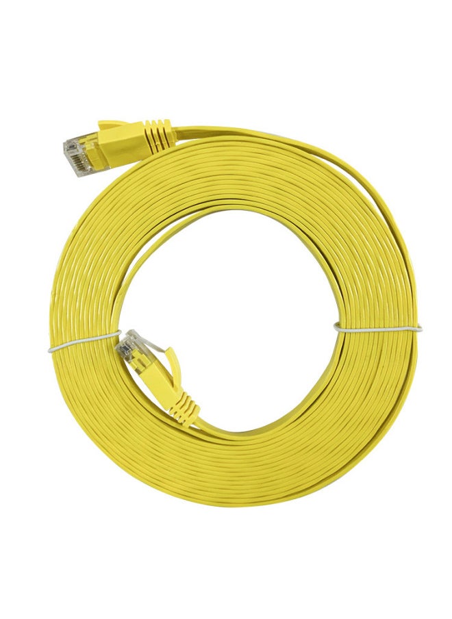 Generic - Class 6 Flat Network Cable Gigabit Ethernet Cat6 Flat Wire Finished Computer Cable 1 Meter-Color:Yellow-Line Length:2m - Image 1