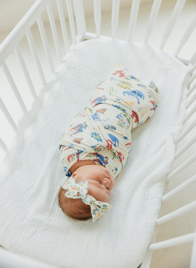 Copper Pearl Baby Bows: Stylish Headbands for Baby Girls, Premium Soft and Stretchy Baby Headbands, Perfect for Newborns, Trendy Designs - Justice League™ - Image 5