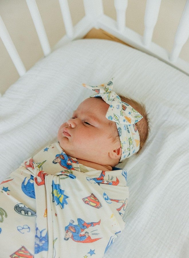 Copper Pearl Baby Bows: Stylish Headbands for Baby Girls, Premium Soft and Stretchy Baby Headbands, Perfect for Newborns, Trendy Designs - Justice League™ - Image 3