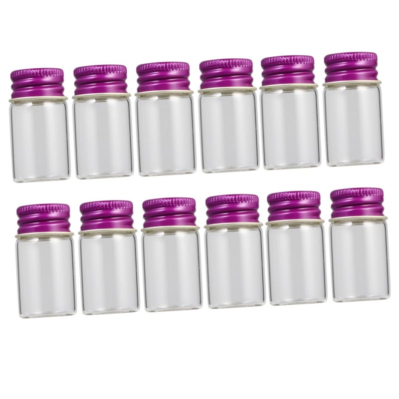 12-Pack 7ml Glass Ink Bottles Aluminum Cap Storage Vials Screw Caps Health- for Art Present - Image 1