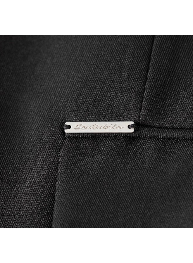 Sentubila Spring Autumn Women's Blazer Elegant Commuter Single Button Metal Logo Fake Pocket Suit Jacket Black S - Image 4