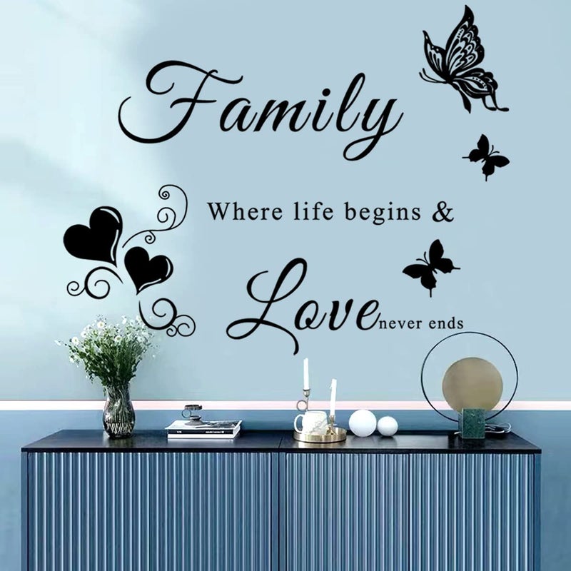 Casa Decor Family Wall Sticker Wall Decal Inspirational Family Quote Sticker Vase Wall Art Sticker Vinyl Lettering Saying Wall Decals for Living Room Bedroom Dining Room Wall Decoration Home Decor.  - Image 3