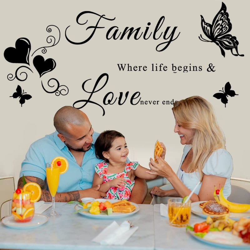 Casa Decor Family Wall Sticker Wall Decal Inspirational Family Quote Sticker Vase Wall Art Sticker Vinyl Lettering Saying Wall Decals for Living Room Bedroom Dining Room Wall Decoration Home Decor.  - Image 5