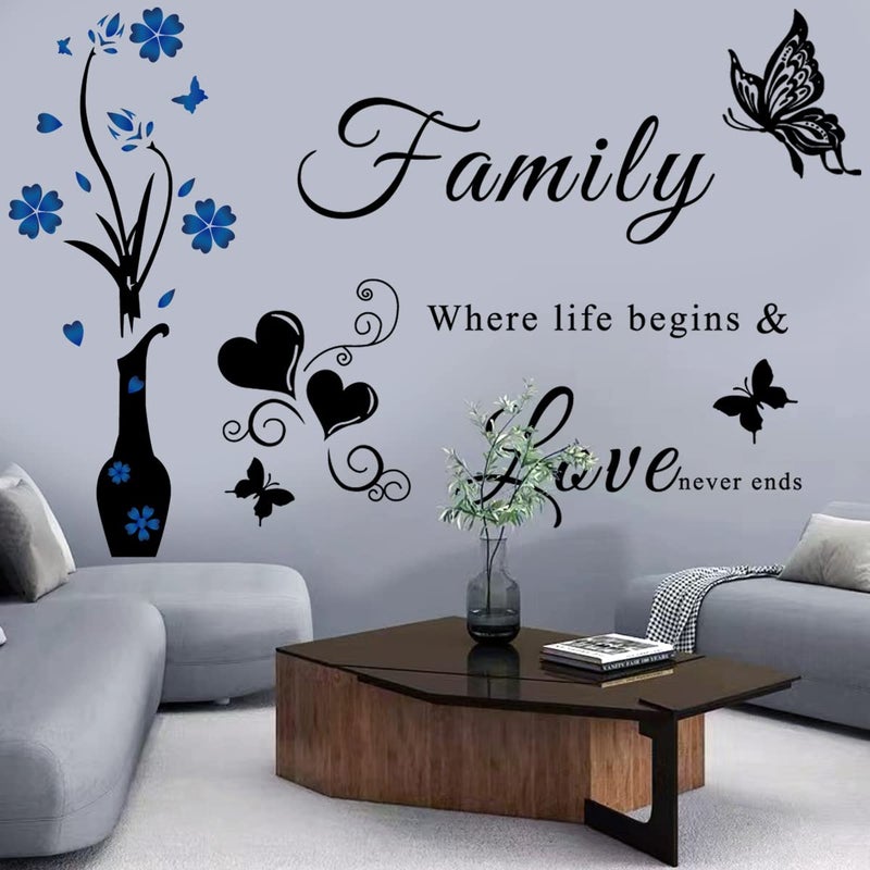Casa Decor Family Wall Sticker Wall Decal Inspirational Family Quote Sticker Vase Wall Art Sticker Vinyl Lettering Saying Wall Decals for Living Room Bedroom Dining Room Wall Decoration Home Decor.  - Image 4