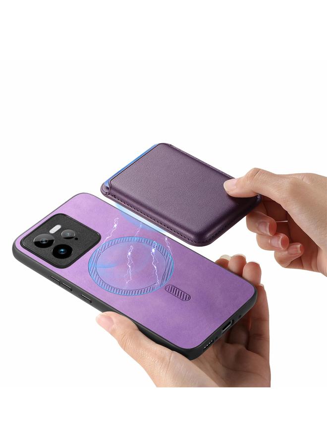 S-TOP Case For Realme GT5 5G Retro Magsafe Card Bag PU Back Cover Phone Case - Image 4