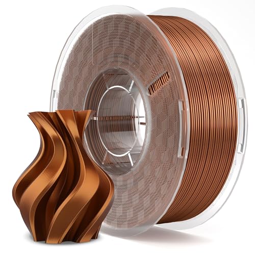ELEGOO Silk PLA Filament 1.75mm Copper 1KG, 3D Printer Filament Dimensional Accuracy +/- 0.02mm, 1kg Spool(2.2lbs) Fits for Most FDM 3D Printers - Image 1