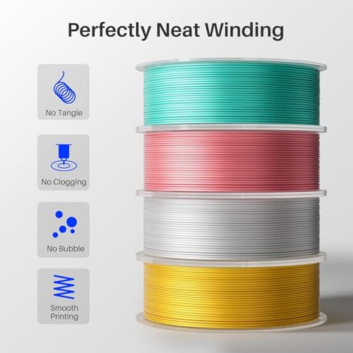 ELEGOO Silk PLA Filament 1.75mm Copper 1KG, 3D Printer Filament Dimensional Accuracy +/- 0.02mm, 1kg Spool(2.2lbs) Fits for Most FDM 3D Printers - Image 3