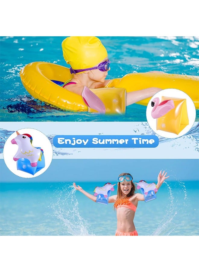 4Pcs Arm Floaties for Kids Cartoon Swimiming Armbands Floaties Water Wings Floatation Sleeves PVC Arm Floaties Inflatable Swim Arm Bands Floater Sleeves Children's Swimming Ring - Image 5