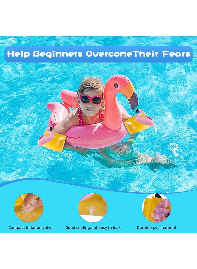 4Pcs Arm Floaties for Kids Cartoon Swimiming Armbands Floaties Water Wings Floatation Sleeves PVC Arm Floaties Inflatable Swim Arm Bands Floater Sleeves Children's Swimming Ring - Image 3
