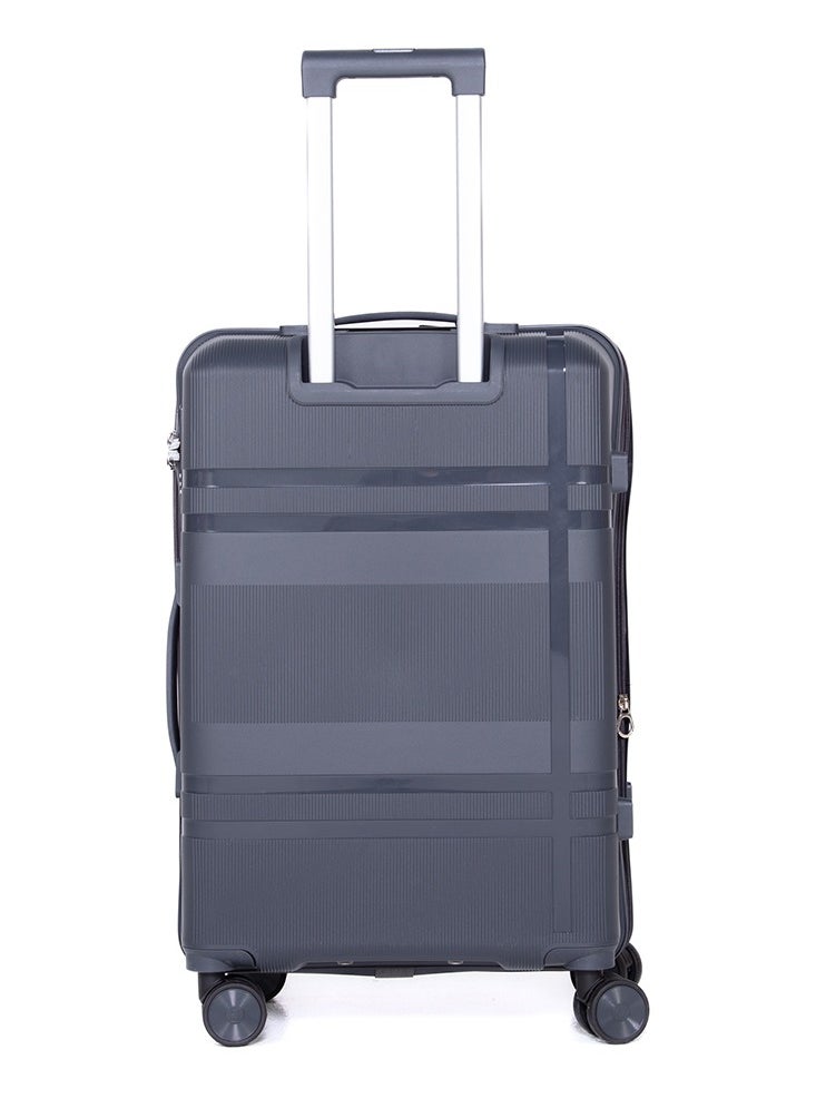 H.T H.T Luggage Bag Set of 3 Pcs, Hard Case Polypropylene (PP) Material, Matching Color Suitcases, 8x360 Degree Spinner Wheels, Expandable Trolley Bag, Telescopic Handle, TSA Lock, SKU HT6939 - Dark Grey  - Image 3