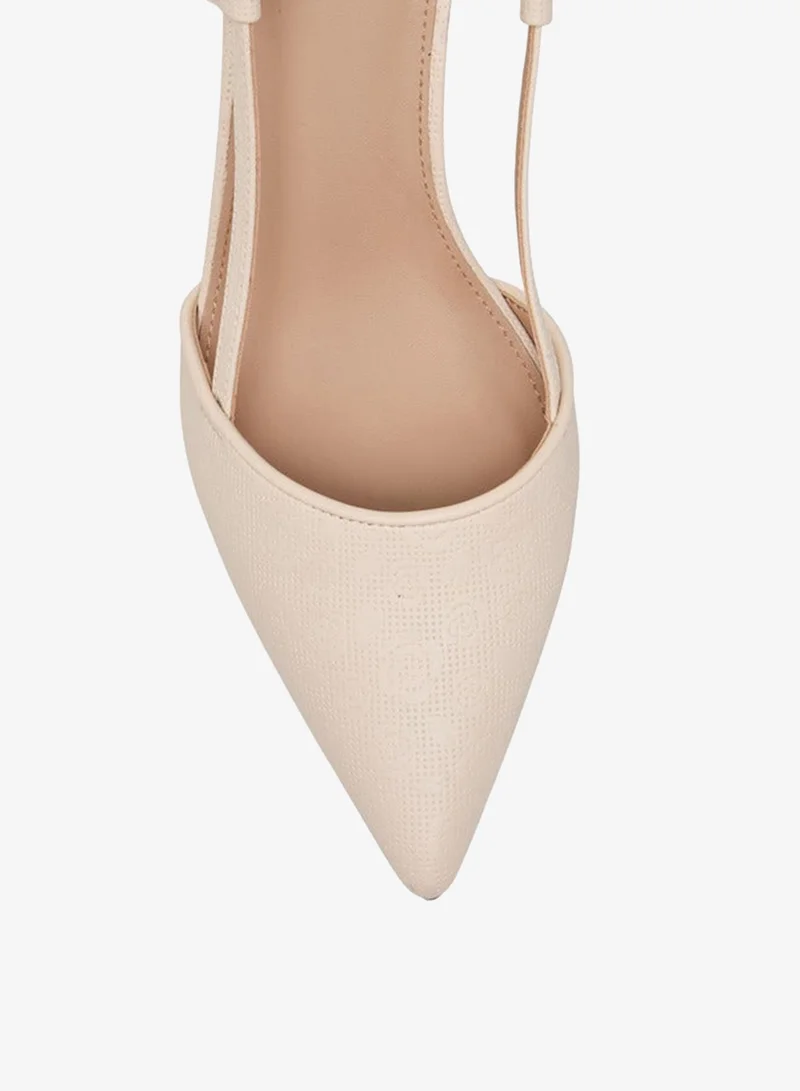 Flora Bella By Shoexpress CREAM Flora Bella Women Flared Heel Slingback Shoes for Women | Best Price UAE