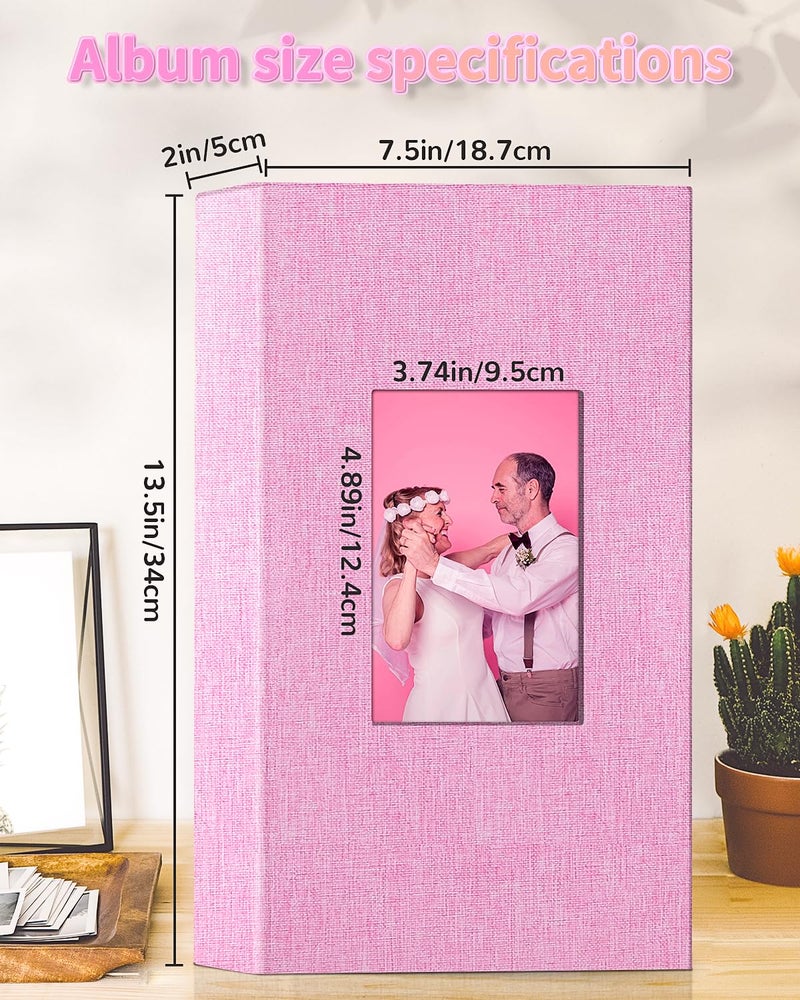 Artfeel Photo Album 4x6 with 300 Pockets,Slip-in Picture Albums,Linen Cover Memory Book with Front Window,White Page Vertical Photo Book for Wedding,Family,Anniversare,Baby,Vacation - Image 3