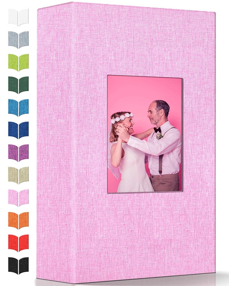 Artfeel Photo Album 4x6 with 300 Pockets,Slip-in Picture Albums,Linen Cover Memory Book with Front Window,White Page Vertical Photo Book for Wedding,Family,Anniversare,Baby,Vacation - Image 1