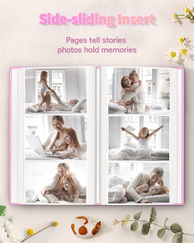 Artfeel Photo Album 4x6 with 300 Pockets,Slip-in Picture Albums,Linen Cover Memory Book with Front Window,White Page Vertical Photo Book for Wedding,Family,Anniversare,Baby,Vacation - Image 5