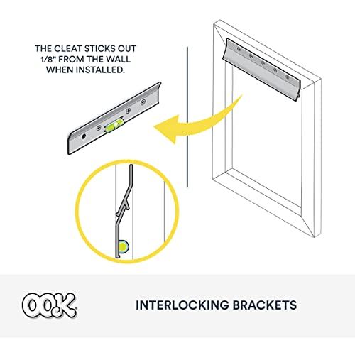 OOK 55310 French Cleat, Picture and Mirror Hanger with Hardware, 60lb, Aluminum (7 Piece) - Image 4