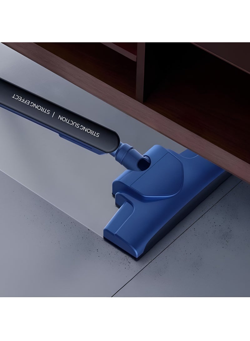 Portable 2 In 1 Handheld Vacuum Cleaner 0.8L 600KW  with HEPA Filter 15000Pa Strong Suction Power Blanket Dust Three-Layer Filtration Dust Capacity Blue  - Image 3