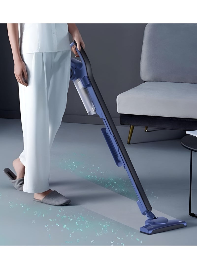 Portable 2 In 1 Handheld Vacuum Cleaner 0.8L 600KW  with HEPA Filter 15000Pa Strong Suction Power Blanket Dust Three-Layer Filtration Dust Capacity Blue  - Image 5
