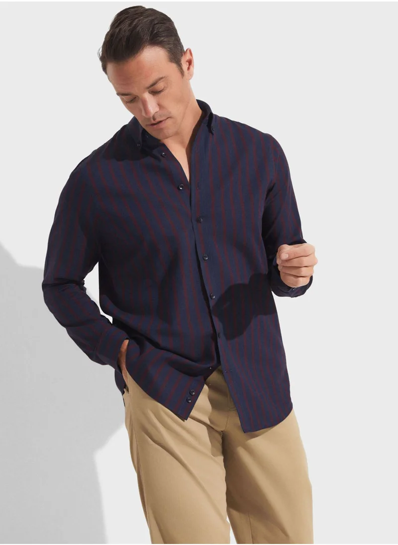 جون Striped Button Down Regular Fit Shirt Shirt