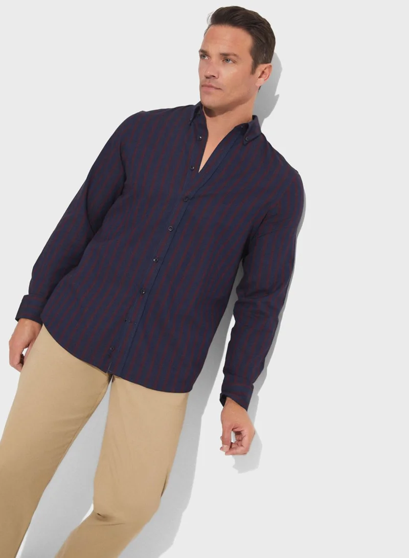 جون Striped Button Down Regular Fit Shirt Shirt