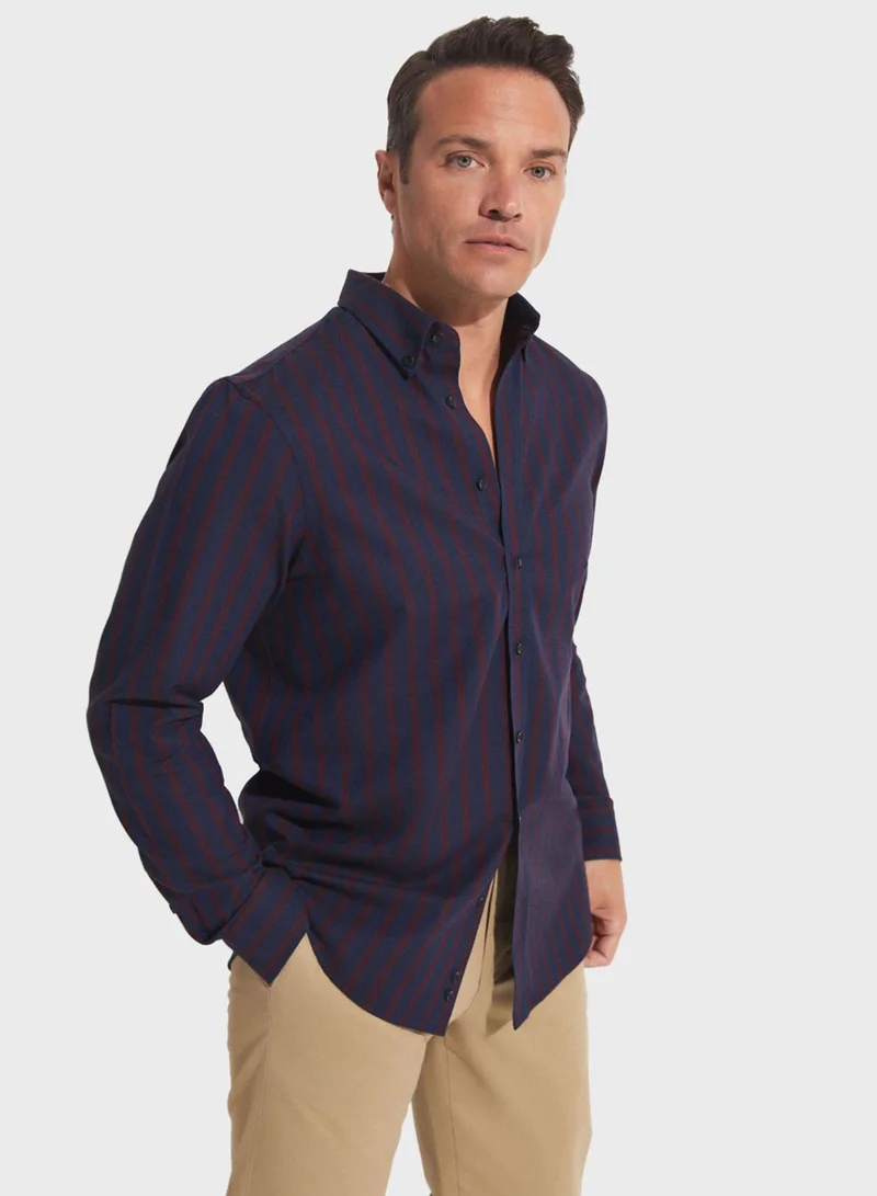 جون Striped Button Down Regular Fit Shirt Shirt