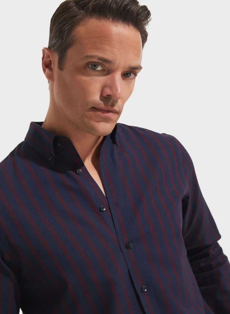 جون Striped Button Down Regular Fit Shirt Shirt