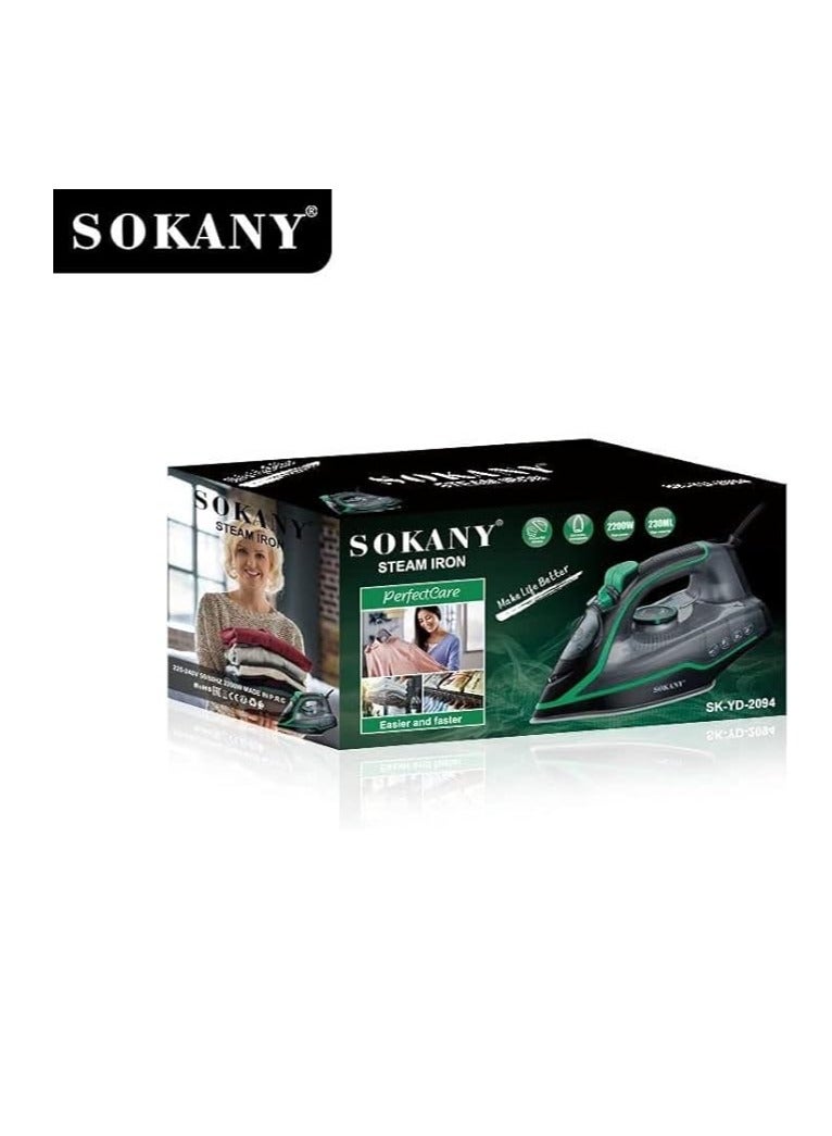 Sokany Sk-Yd-2094 Steam Iron 230Ml Capacity Water Tank - green - Image 5