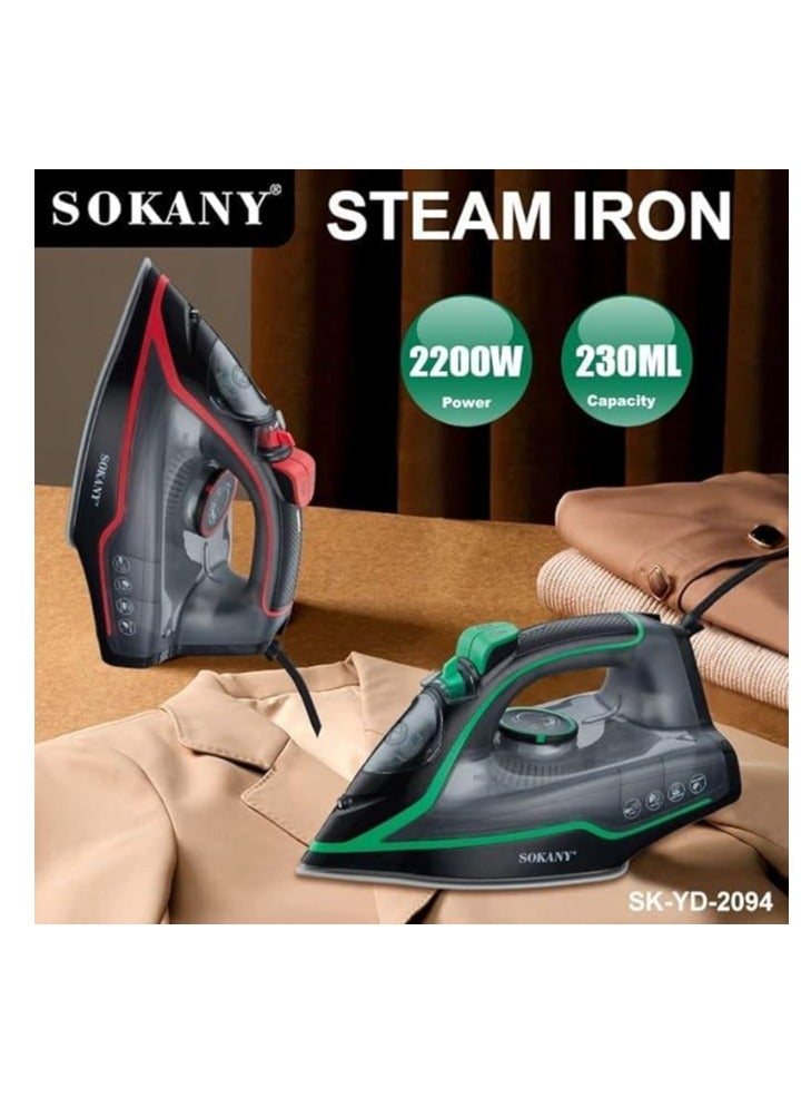 Sokany Sk-Yd-2094 Steam Iron 230Ml Capacity Water Tank - green - Image 3