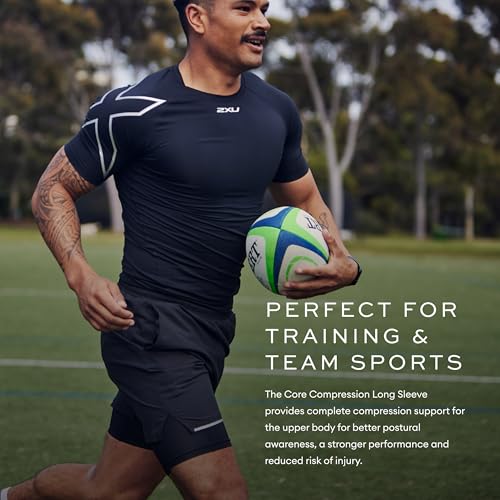 2XU Men's Core Compression T-Shirt - Enhance Performance and Recovery - Black/Silver - Size X-Large - Image 2
