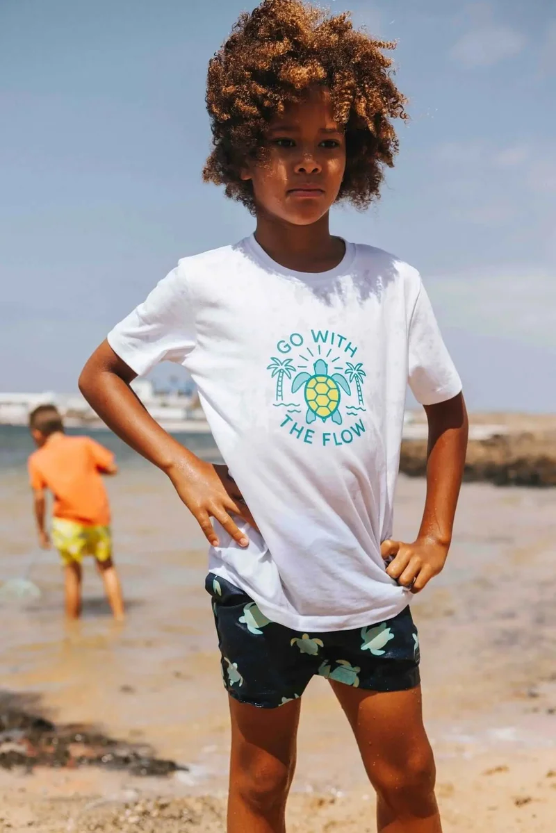 Holly & Beau Boys turtle colour changing swim shorts