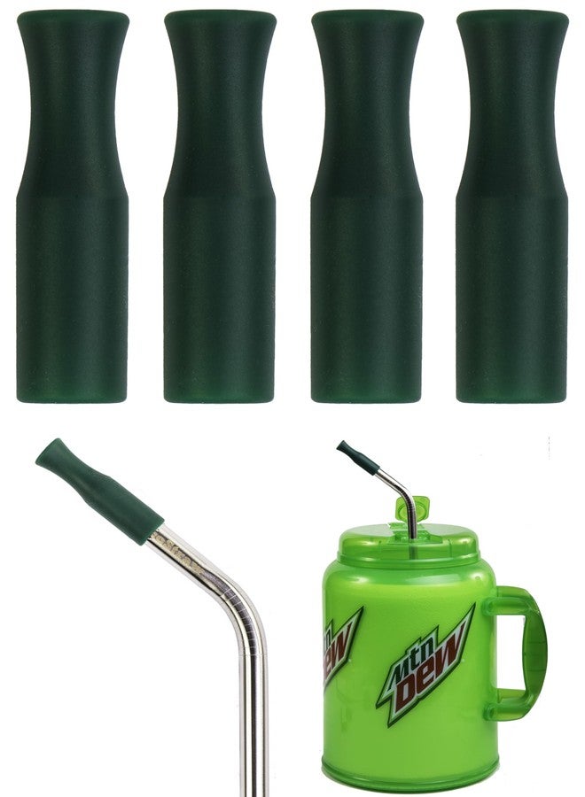 CocoStraw 4 Silicone Tips 9mm for 14" Stainless Steel Straws Jumbo Big Gulp 64 oz 100 oz HUGE SUPER LONG Drinking Wide Insulated Whirley Travel Mug FOAM Truck Stop Cup - Image 1