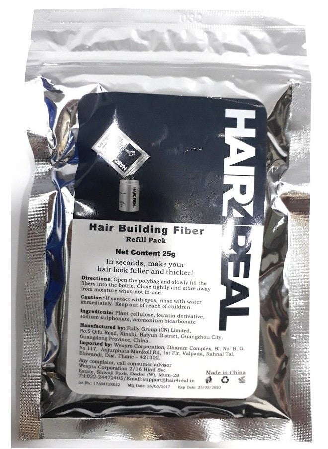 HAIR4REAL Hair Thickening Fiber Refill Black 25 G  - Image 1