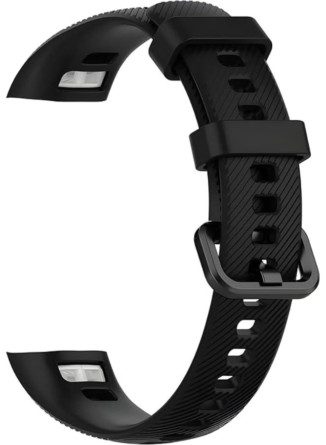 Compatible with Huawei Honor Band 4 / Band 5 Smart Watch Band, Durable Strong Silicone Replacement Strap Color(Black) - Image 2
