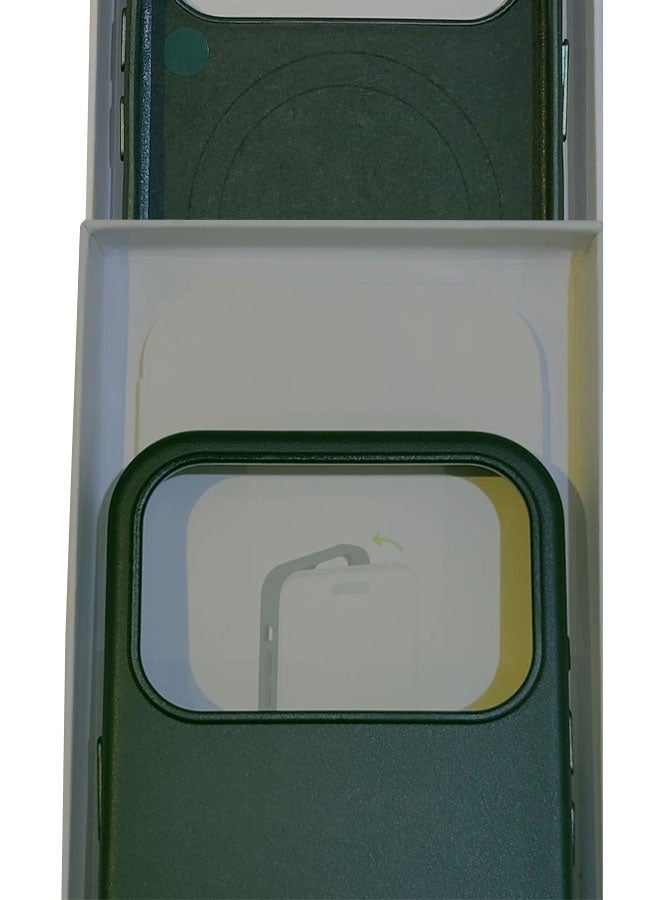 Premium Leather iPhone 17 Pro Max Protective Case - Forest Green - Image 2