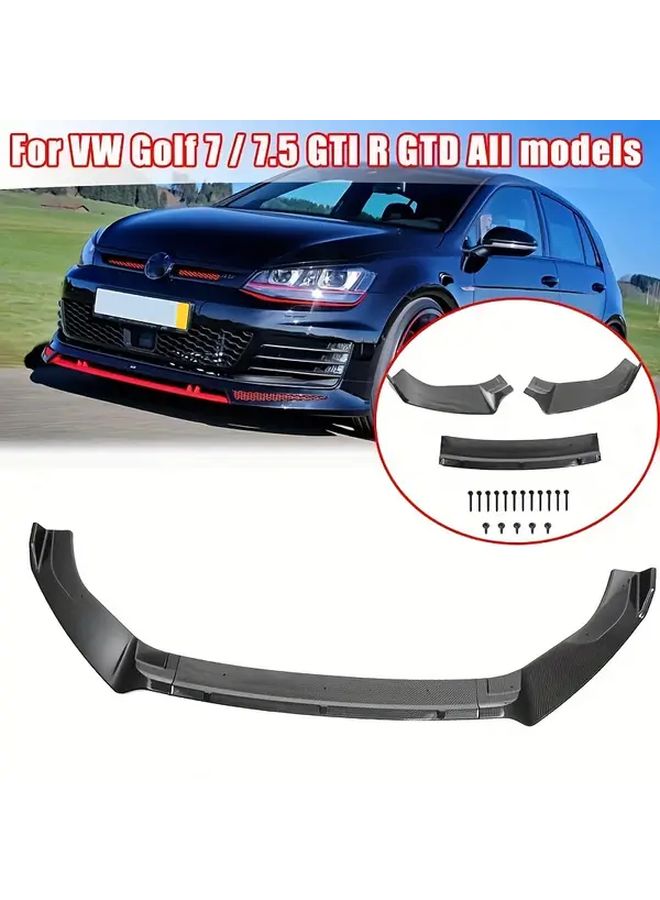 Carbon Fiber Front Bumper Lip Spoiler Splitter For Volkswagen Golf Mk7 7.5 GTI R Bumper Lip Diffuser Car Modification - Image 1