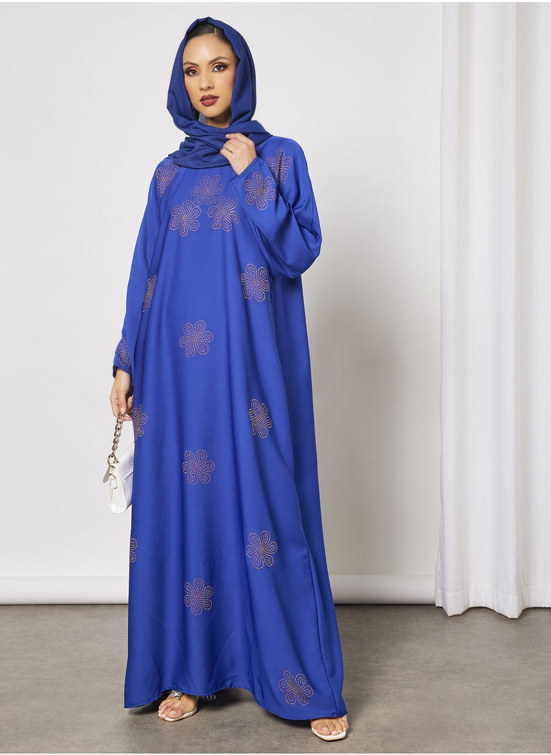 Hayat - Jersey Abaya With Gold Contrasting  Panel - Image 1