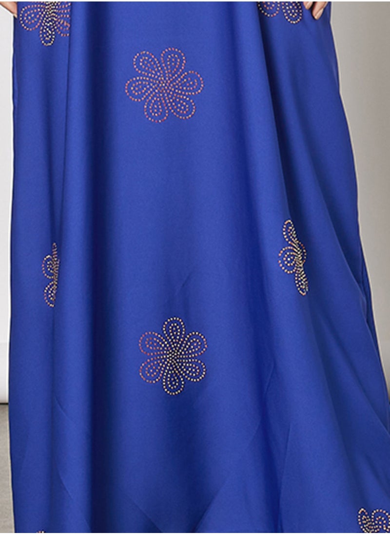 Hayat - Jersey Abaya With Gold Contrasting  Panel - Image 1