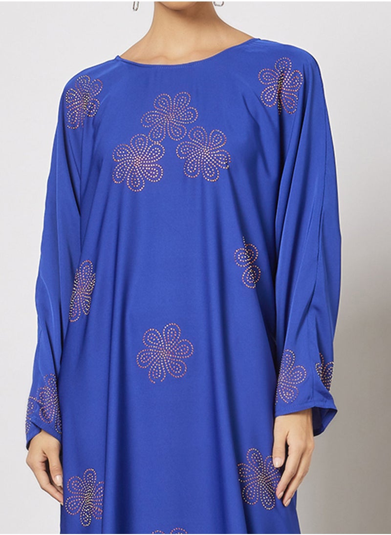 Hayat - Jersey Abaya With Gold Contrasting  Panel - Image 1