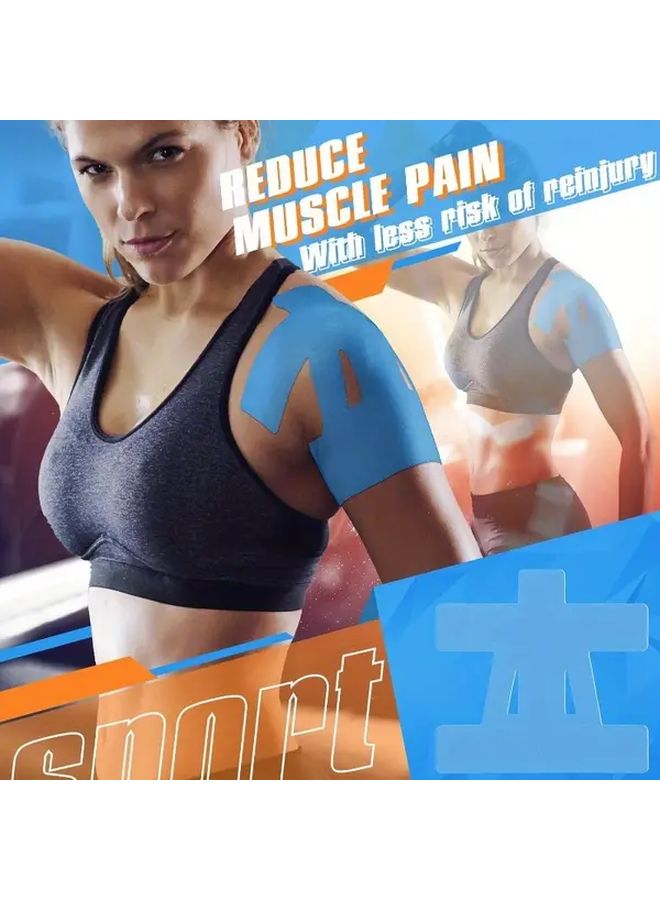 10 Pcs Shoulder Pain Support Breathable Elastic Sports Tape Muscle Stabilization Physical Kinesiology Brace Blue Pink Black Pre Cut Strips Easy Application Post Surgery Joint Stabilizers - Image 5