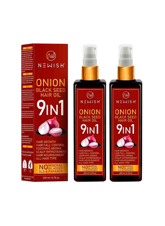 Newish Onion Hair Oil For Hair Growth And Hair Fall Control With Black Seed Oil Extracts 200 Ml Pack Of 2 - Image 1